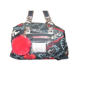 Coach 2010 Poppy Graffiti Sabrina Satchel Boston Bag & Mini Mouse Puff Bag Charm